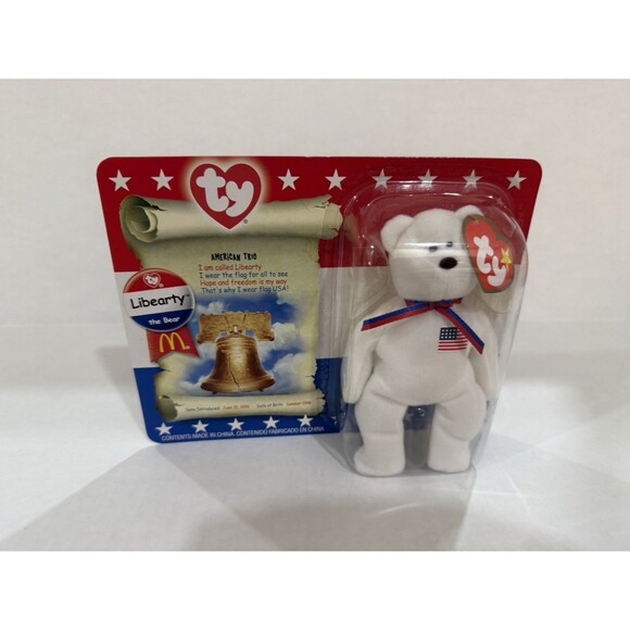 2000 McDonalds Ty Beanie Babies American Trio Lefty Righty & Libearty NEW - Picture 4 of 13
